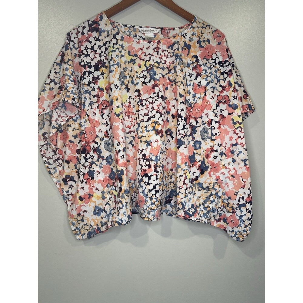 Drapers and Damons Dolman Blouse Women’s Size Large‎ whimiscal floral